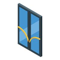 Modern double glazed window frame isometric view vector