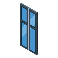 Modern plastic window installing in house wall isometric view vector