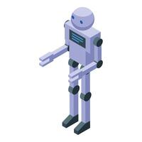 Modern robot standing and moving arms isometric view vector