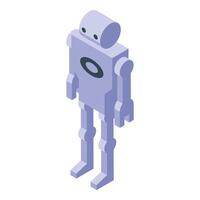 Modern robot standing still posing isometrically vector