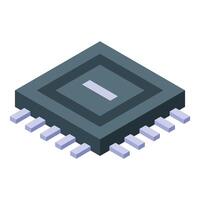 Microchip showing computing power, modern technology concept vector