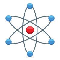 Atom particles circling around nucleus icon illustration vector