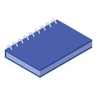 Blue notebook is lying open with blank pages for your text vector