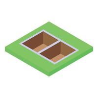 Foundation of house under construction with concrete base for walls in isometric view vector