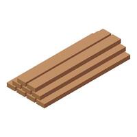 Stack of wooden planks for construction material vector