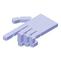 Robot hand pointing index finger in isometric view vector
