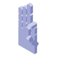 Hand gesturing number four with fingers isometric icon vector
