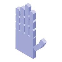Mechanical robot hand holding something isometric icon vector