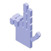 Pixelated hand pointing up representing digital technology and innovation vector