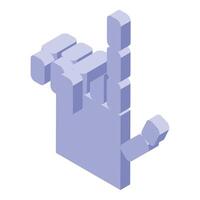 Purple isometric hand pointing with index finger vector
