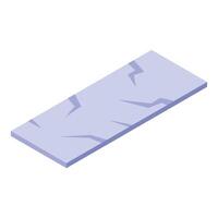 Damaged ice platform isometrically projected on white background vector