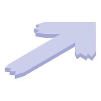 3d arrow pointing up to the right with jagged edges vector