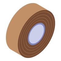 Brown duct tape roll isometric view vector