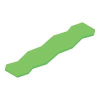 Green zigzag path extending towards a distant destination vector
