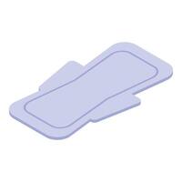 Sanitary pad lying in isometric view vector
