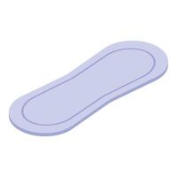 Single sanitary pad is lying flat on a white background vector