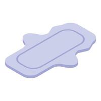 Clean hygienic sanitary pad lying on white background vector