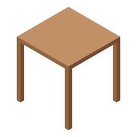 Square table standing on four legs isometric view vector