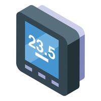 Digital wall thermostat showing room temperature vector