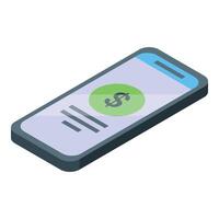 Smartphone showing dollar sign displaying concept of mobile banking vector