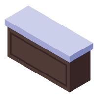 Wooden bar counter with granite top isometric icon vector