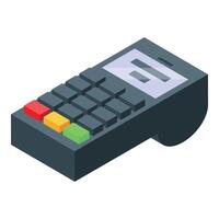 Modern wireless pos terminal accepting contactless payment vector