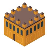 Isometric medieval castle building representing power and history vector