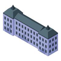 Isometric building with many windows representing modern architecture vector