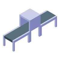 Empty conveyor belt transporting products from production line vector
