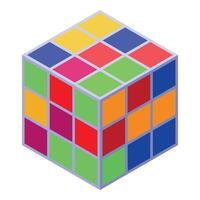 Multicolored cube puzzle showing problem solving concept vector