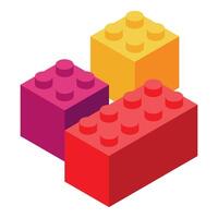 Colorful toy bricks creating a staircase with isometric perspective vector