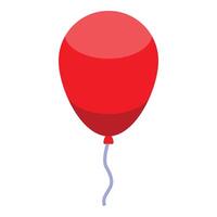 Red balloon floating with helium on white background vector