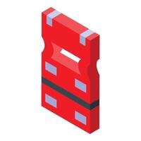 Red plastic jerrycan standing upright isometric view vector