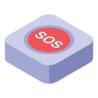 Emergency sos button showing sending distress signal vector