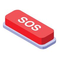 Red button showing sos signal for emergency vector