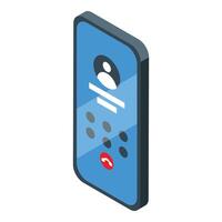 Smartphone showing incoming call screen with number keypad vector