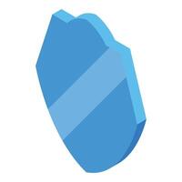 Blue shield is providing security with its isometric design vector