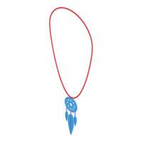Blue dreamcatcher hanging on red string is symbolizing hope and good dreams vector