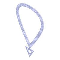 Purple chain necklace with a triangular pendant is isolated on a white background vector