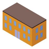Big modern factory building isometric icon vector