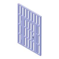Closed prison bars with keyhole isometric 3d icon vector