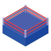 Empty boxing ring waiting for fighters isometric illustration vector