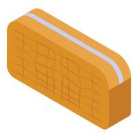 Isometric waffle biscuit icon representing breakfast food vector