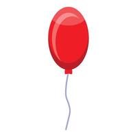 Red balloon floating with string on white background vector