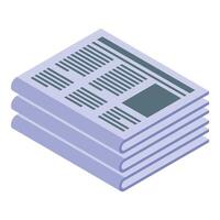 Stack of newspapers representing breaking news and current events vector