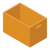 vacío abierto almacenamiento caja isométrica ver vector