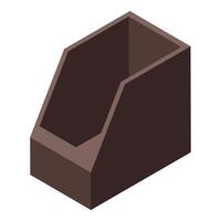 Empty cardboard box standing upright isometric view vector