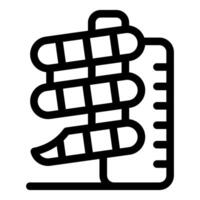 Child having fun going down a playground slide icon vector