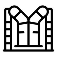 Child climbing frame with ladder and slide icon outline vector