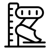 Robot leg measuring height with ruler icon outline vector